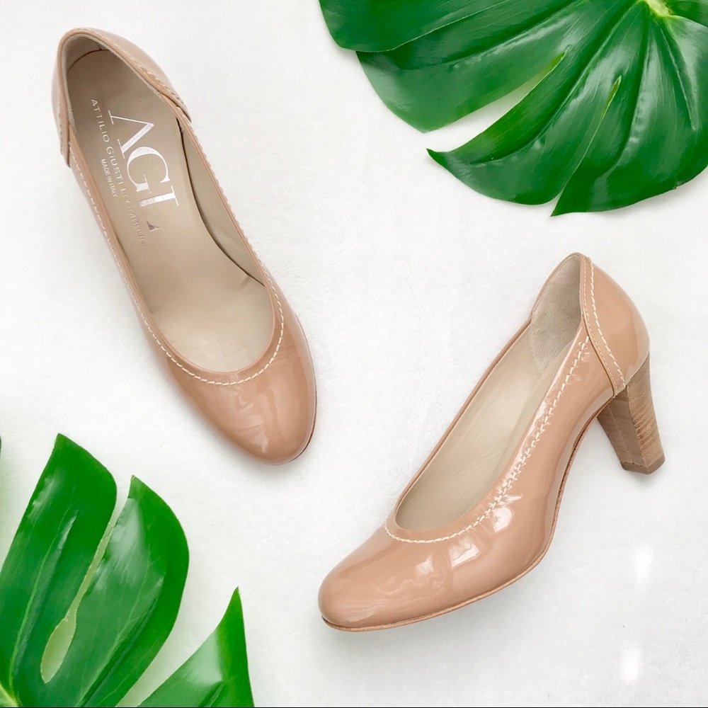 AGL Attilio Giusti Leombruni nude patent heels